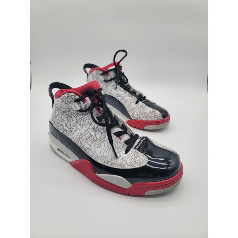 Nike Air Jordan Dub Zero White Black Red Basketball Shoes Youth Size 6Y DV1360-1